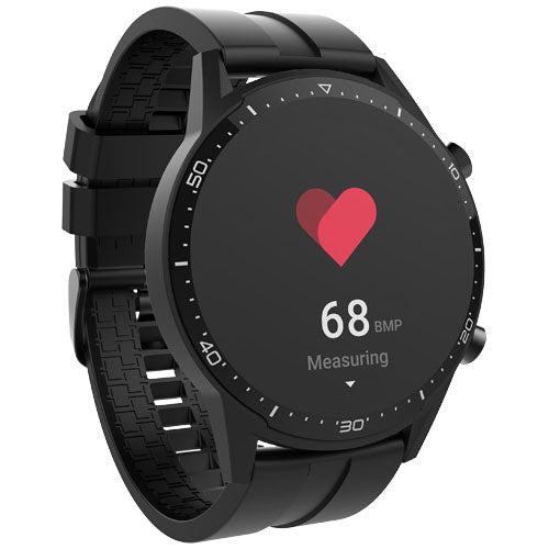 Prixton SWB26T Smartwatch in Schwarz misst Herzfrequenz; individuell mit Logo gestaltbar; bei Signalshop.de Werbeartikel, Werbegeschenke, Werbemittel, Giveaway.