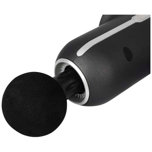Prixton MGF80 Synergy Massagepistole in Schwarz, individuell gestaltbar mit Logo. Signalshop.de Werbeartikel.