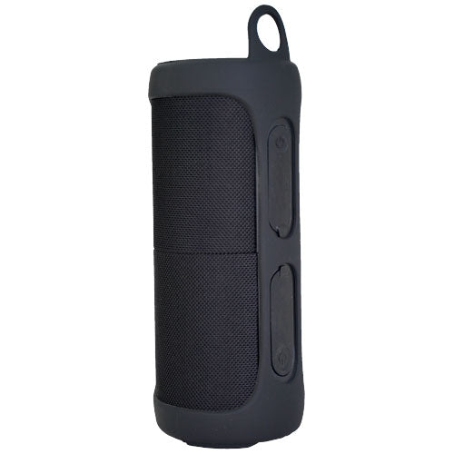 Schwarzer Prixton Aloha Lite Bluetooth Lautsprecher, zylindrisch, individuell mit Logo bedruckbar, auf Signalshop.de, Werbeartikel, Werbegeschenke, Werbemittel, Giveaway.