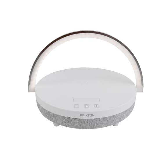 Prixton 10W 4-in-1 Bluetooth-Lautsprecher mit LED-Licht, kabelloser Ladestation, individuell gestaltbar auf Signalshop.de, idealer Werbeartikel.