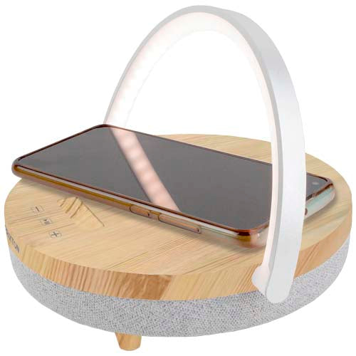 Prixton 4-in-1 Bluetooth-Lautsprecher mit LED, kabelloser Ladefunktion und Handyhalterung, Signalshop.de Werbeartikel