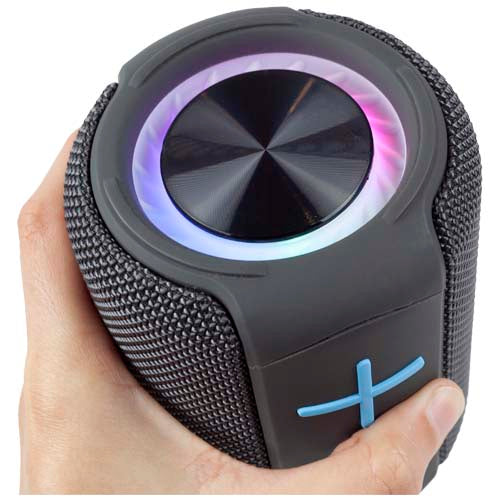 Prixton Beat Box Lautsprecher, rund, mit LED-Licht, Bluetooth, IPX5, individuell gestaltbar, Signalshop.de Werbeartikel