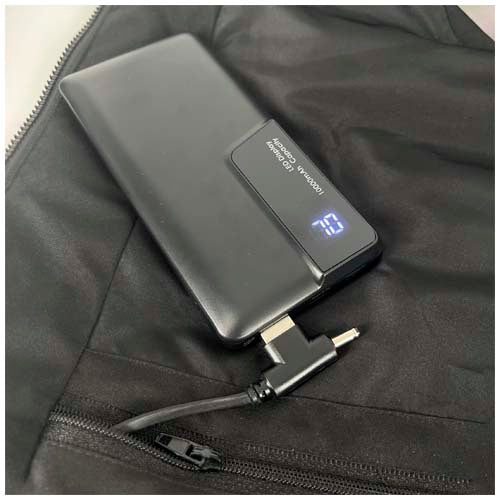 SCX.design G01 beheizbarer Bodywarmer mit Powerbank, individuell gestaltbar, erhältlich bei Signalshop.de Werbeartikel.