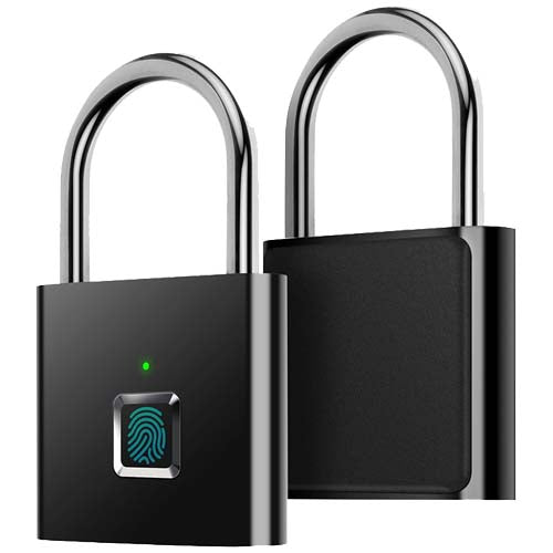 SCX.design T11 Fingerabdruck-Schloss, schwarz, individuell gestaltbar, Signalshop.de Werbeartikel, Sicherheit.