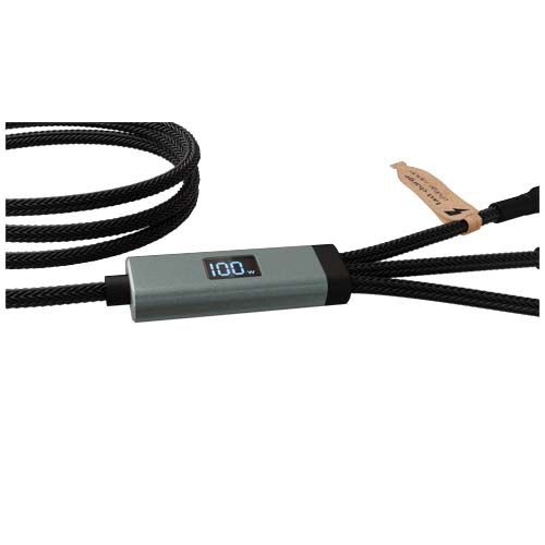 SCX.design C53 100W Ladekabel aus rPET mit Display, individuell bedruckbar, Signalshop.de Werbeartikel