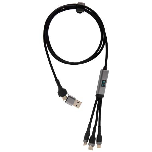 SCX.design C53 100W Ladekabel aus rPET, schwarz, 5-in-1, individuell mit Logo von Signalshop.de bedruckbar, Werbeartikel.