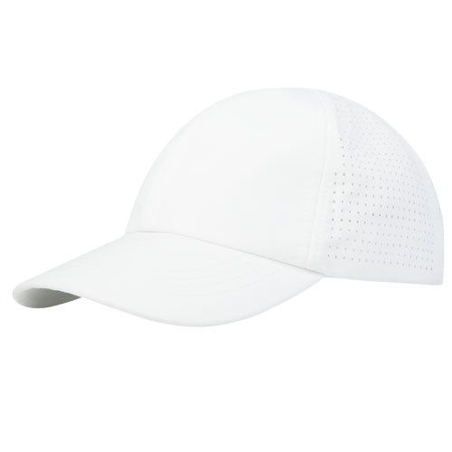 Weiße Mica GRS recycelte Cool Fit Kappe mit sechs Segmenten von Signalshop.de, individuell mit Logo bedruckbar, Werbeartikel.
