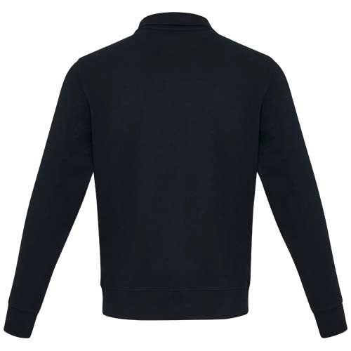 Schwarzer Tin Aware™ Pullover mit Half-Zip, recyceltes Material, unisex, individuell gestaltbar, Signalshop.de Werbeartikel.