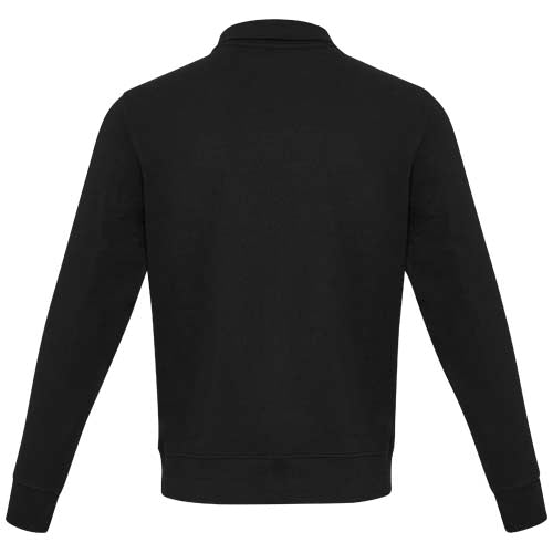 Schwarzer Tin Aware™ Pullover mit Half-Zip aus recyceltem Material, individuell gestaltbar, Signalshop.de Werbeartikel.