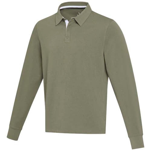 Clyde Rugby Polo Sweatshirt Unisex in Olivgrün, bio, individuell bedruckbar, Signalshop.de Werbeartikel.
