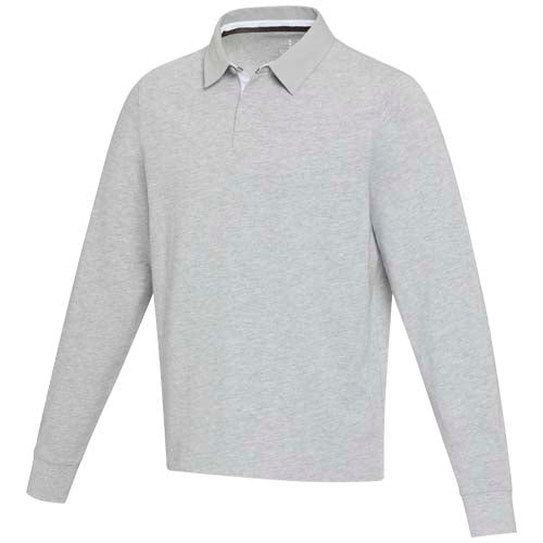 Graues Clyde Rugby Polo Sweatshirt Unisex aus Bio-Material, individuell gestaltbar, Signalshop.de Werbeartikel.