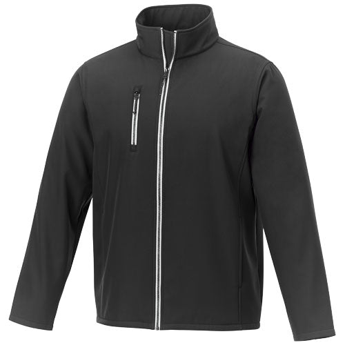Orion Softshelljacke für Herren in Schwarz, individuell bedruckbar mit Logo, erhältlich bei Signalshop.de als Werbeartikel.