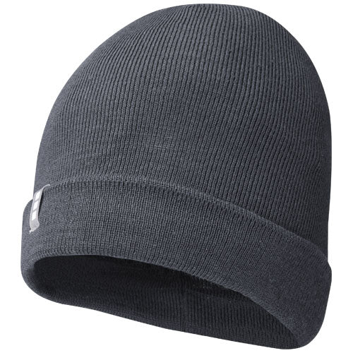 Hale Polylana® Strickmütze in Dunkelgrau, nachhaltig, individuell mit Logo bedruckbar, Signalshop.de Werbemittel.