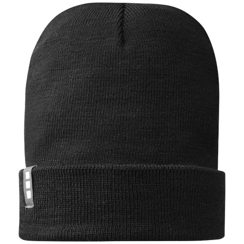 Hale Polylana® Strickmütze, schwarz, nachhaltig, individuell mit Logo gestaltbar, Signalshop.de Werbeartikel