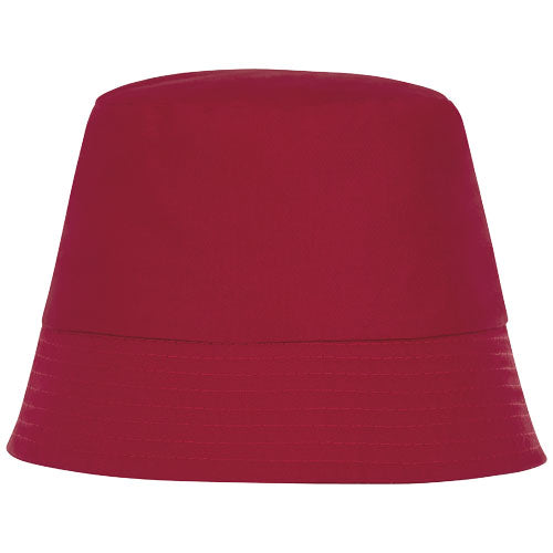 Roter Solaris Sonnenhut aus Stoff, individuell gestaltbar mit Logo. Werbeartikel von Signalshop.de, ideal als Sommer-Werbegeschenk.