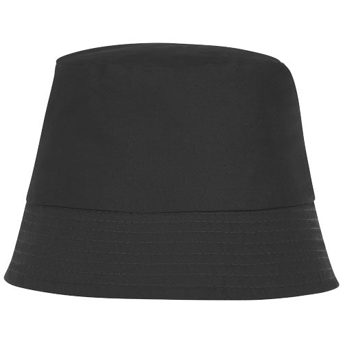 Schwarzer Solaris Sonnenhut aus Stoff, ideal als Sommerhut, individuell mit Logo bedruckbar bei Signalshop.de, Werbeartikel, Werbegeschenke, Werbemittel, Giveaway.