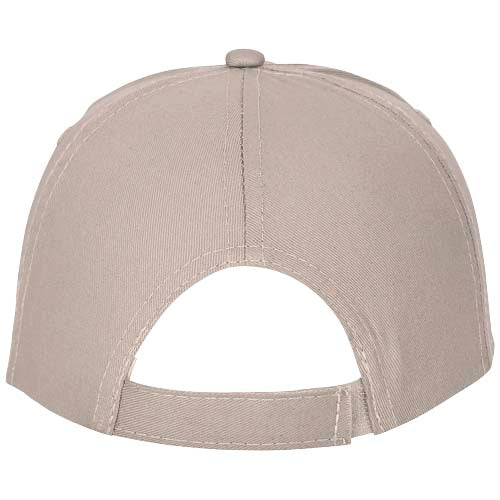 Feniks Kappe mit 5 Segmenten aus Stoff, beige, individuell bedruckbar, ideal als Werbeartikel bei Signalshop.de.