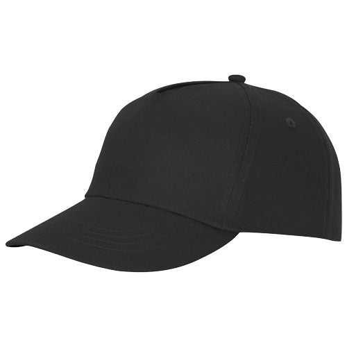 Schwarze Feniks Kappe mit 5 Segmenten, individuell gestaltbar, ideal für Werbegeschenke bei Signalshop.de.