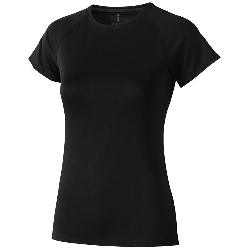 Schwarzes Niagara T-Shirt für Damen, cool-fit, individuell gestaltbar mit Logo; Signalshop.de Werbemittel
