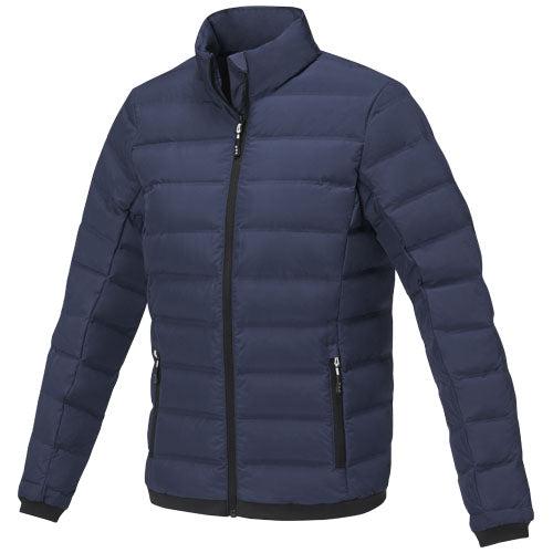 Dunkelblaue Macin Daunenjacke für Damen, recycelt, individuell bedruckbar, erhältlich bei Signalshop.de Werbeartikel.