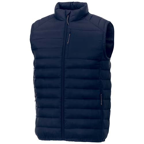 Pallas recycelter wattierter Bodywarmer für Herren in Dunkelblau, nachhaltig, individuell mit Logo von Signalshop.de als Werbeartikel nutzbar.
