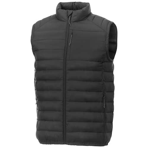Pallas recycelter wattierter Bodywarmer für Herren in Schwarz, individuell mit Logo von Signalshop.de bedruckt; nachhaltige Werbeartikel.