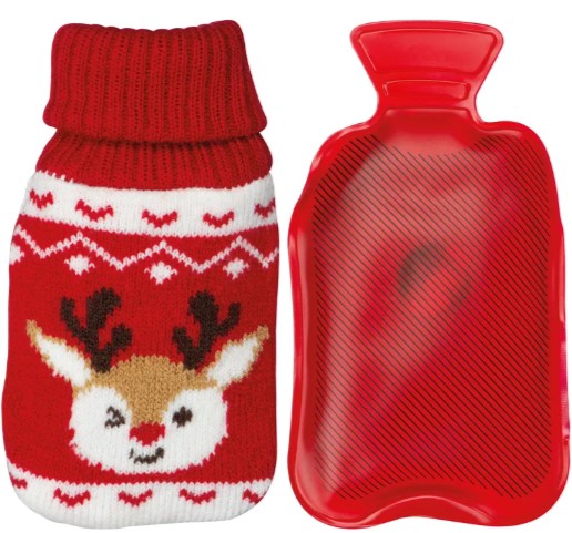 Handwärmer mit weihnachtlichem Stricküberzug