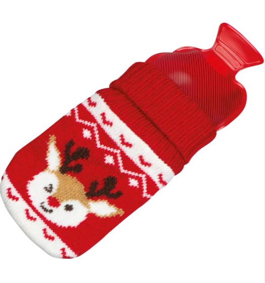 Handwärmer mit weihnachtlichem Stricküberzug