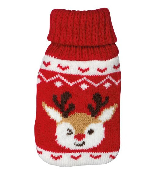 Handwärmer mit weihnachtlichem Stricküberzug