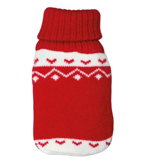 Handwärmer mit weihnachtlichem Stricküberzug