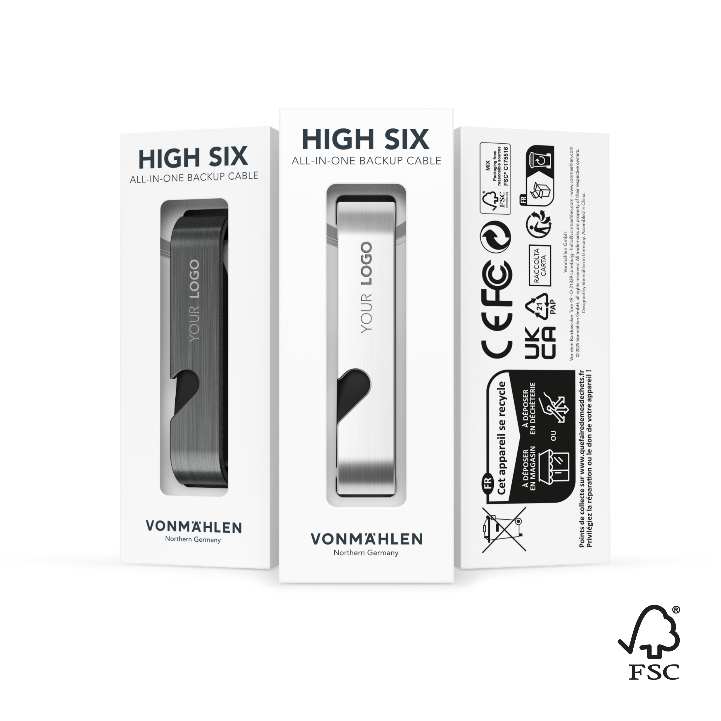 HIGH SIX - 6-in-1 Ladekabel mit Logo
