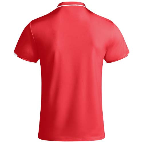 Rotes Tamil Sport Poloshirt ffr Kinder, rfcckenansicht, individuell bedruckbar, Signalshop.de Werbeartikel