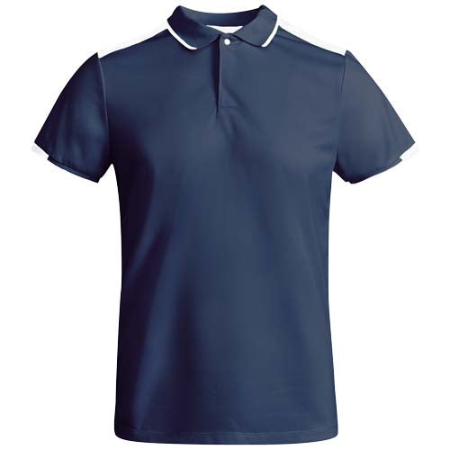 Blaues Tamil Sport Poloshirt für Kinder, Funktionspolo mit weißem Kragen, individuell bedruckbar, Signalshop.de Werbeartikel