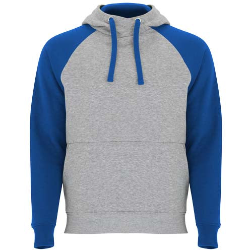 Zweifarbiger Kinder-Kapuzenpullover in Grau-Blau, individuell gestaltbar, von roly, Signalshop.de Werbeartikel.