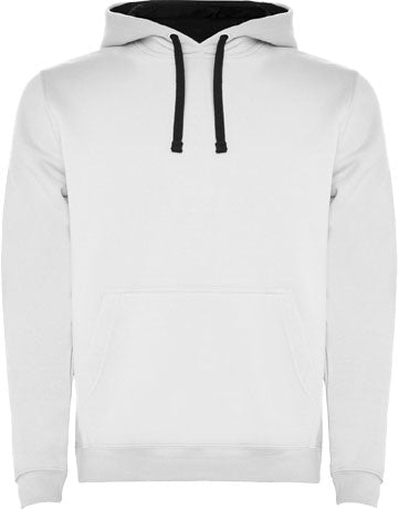 Weißer Urban Kapuzenpullover für Kinder von Roly, individuell gestaltbar mit Logo, Signalshop.de Werbeartikel.