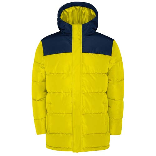 Tallin Steppjacke für Kinder in Gelb-Blau, individuell mit Logo bedruckt. Erhältlich bei Signalshop.de als Werbeartikel, Werbegeschenk, Werbemittel oder Giveaway.