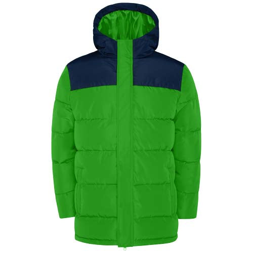 Tallin Steppjacke für Kinder in Grün mit Kapuze, individuell gestaltbar, Signalshop.de Werbeartikel.