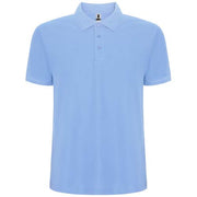 Hellblaues Pegaso Premium Poloshirt für Kinder, individuell gestaltbar, erhältlich bei Signalshop.de als Werbegeschenk.