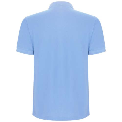 Blaues Pegaso Premium Poloshirt für Kinder, individuell gestaltbar mit Logo, erhältlich bei Signalshop.de als Werbeartikel.