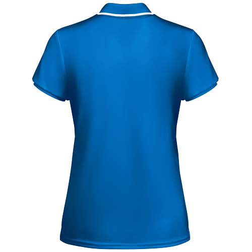 Blaues Damen Tamil Sport Poloshirt mit Logo bedruckbar, Funktionspolo bei Signalshop.de. Werbeartikel, Werbegeschenke.