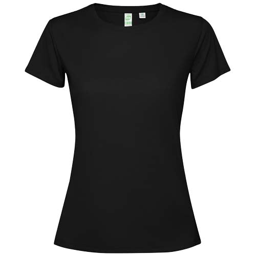 Schwarzes Estoril Damen-T-Shirt von Roly, individuell bedruckbar mit Logo, erhältlich bei Signalshop.de, Werbeartikel.