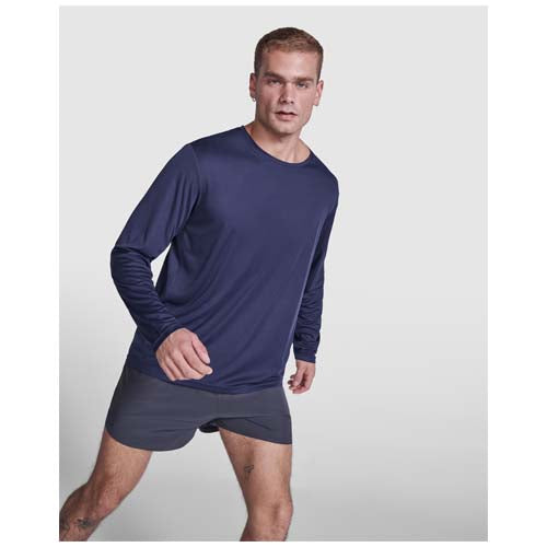 Unisex Estoril Langarm-Shirt von Roly in Blau, individuell mit Logo gestaltbar, erhältlich bei Signalshop.de. Werbeartikel, Werbegeschenke, Werbemittel, Giveaway.