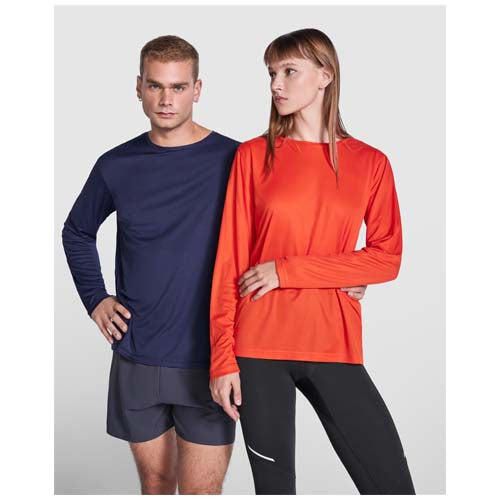 Estoril Langarm-Shirt Unisex in Blau und Rot, individuell bedruckbar, Werbeartikel von Signalshop.de
