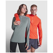 Estambul Half-Zip Sweatshirt von Signalshop.de in Grau und Orange; individuell gestaltbar; Werbeartikel, Werbegeschenke.