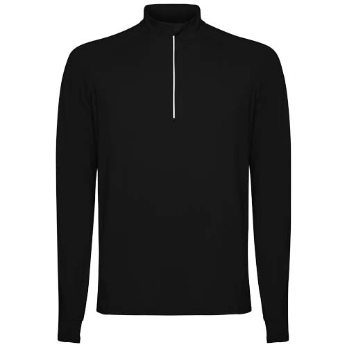 Schwarzes Estambul Half-Zip Sweatshirt für Herren von Roly, individuell bedruckbar mit Logo, erhältlich bei Signalshop.de als Werbeartikel, Werbegeschenk, Werbemittel, Giveaway.