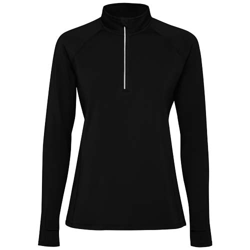 Estambul Half-Zip Sweatshirt Damen in Schwarz, individuell gestaltbar mit Logo, roly, Signalshop.de Werbeartikel.