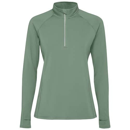 Damen-Sweatshirt Estambul Half-Zip in Grün, individuell gestaltbar, Signalshop.de, Werbeartikel, Werbegeschenke.