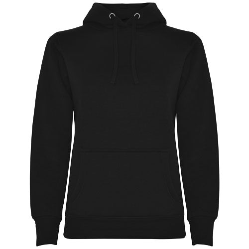 Schwarzer Urban Kapuzenpullover für Damen von roly, individuell bedruckbar, erhältlich bei Signalshop.de, Werbeartikel.