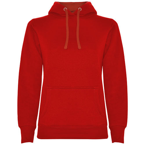 Roter Urban Damen-Kapuzenpullover von roly, individuell gestaltbar mit Logo, erhältlich bei Signalshop.de. Werbeartikel, Werbegeschenke, Werbemittel, Giveaway.
