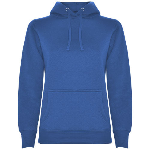 Blauer Urban Kapuzenpullover für Damen von Roly, individuell gestaltbar mit Logo, erhältlich bei Signalshop.de.